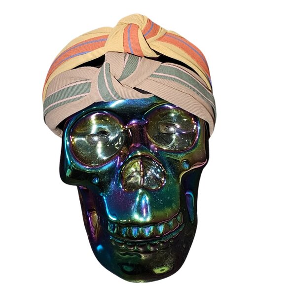 Gorgeous Girl Striped Top Knot Headband bundle Two headbands Yellow & Tan - Picture 1 of 3